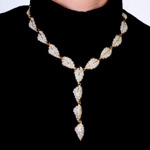 KENNETH JAY LANE Crystal Y Drop Necklace.